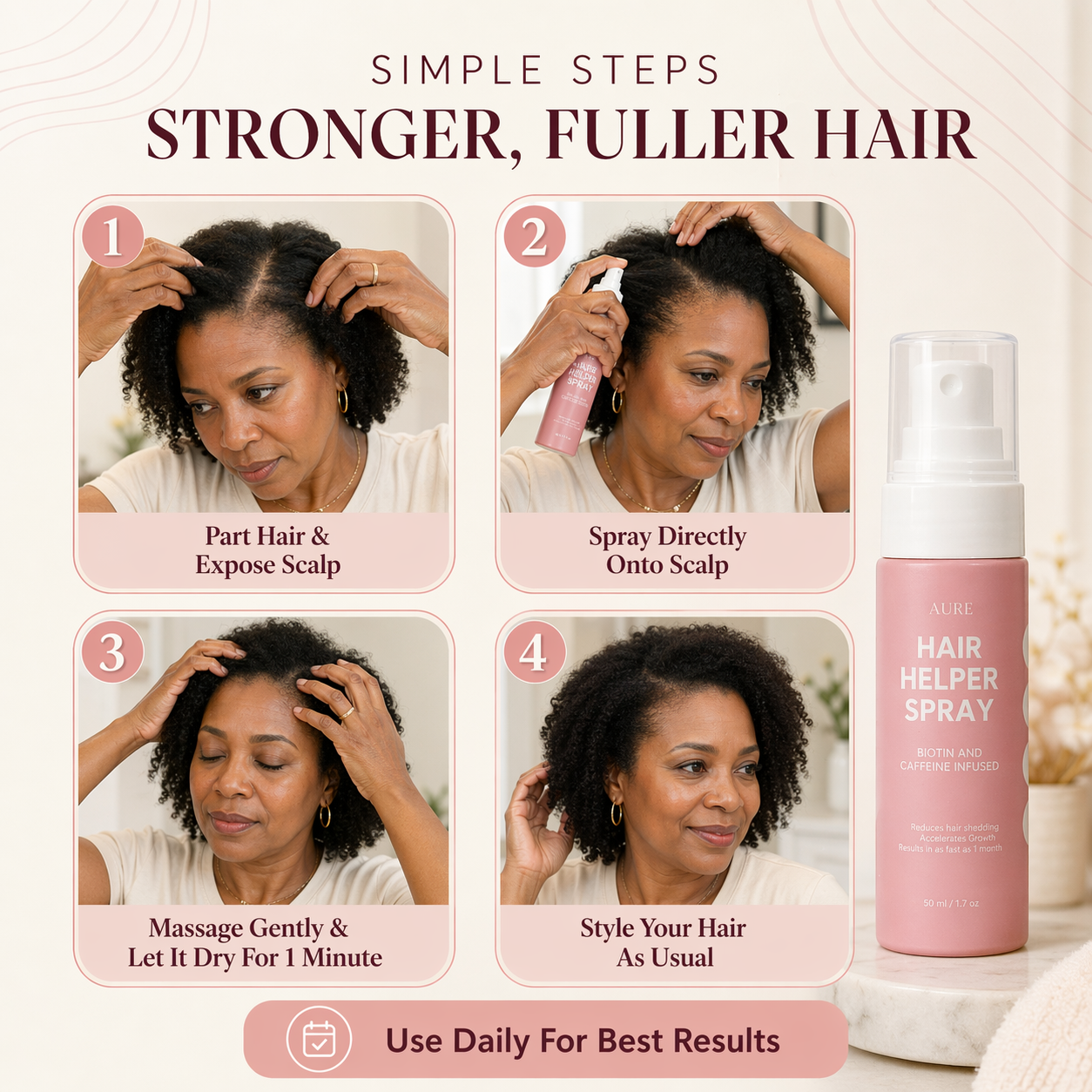 AURE Hair Helper Spray — For Menopausal Hair Loss in Black Women